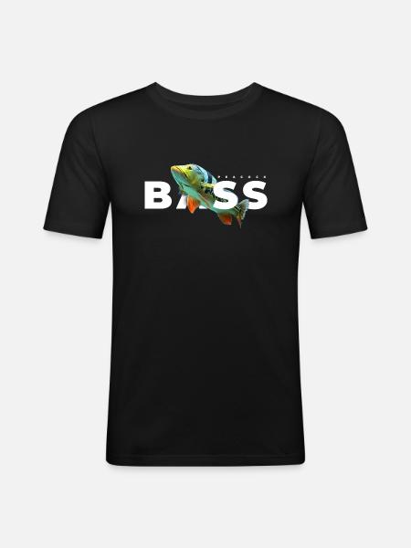 Pfauenbarsch Monster Fischhüter - Männer Slim Fit T-Shirt - Schwarz