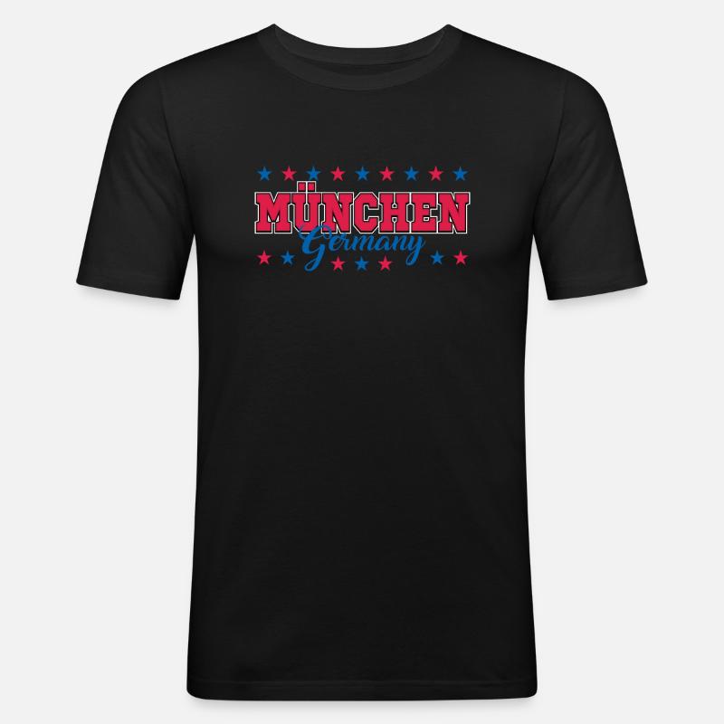 München - Männer Slim Fit T-Shirt - Schwarz