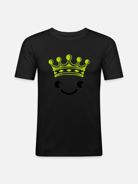 Visage de roi - T-shirt près du corps Homme - noir