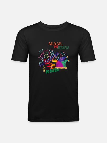 Alaaf - Männer Slim Fit T-Shirt - Schwarz