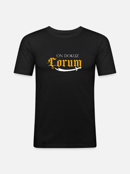 Çorum gold - Männer Slim Fit T-Shirt - Schwarz