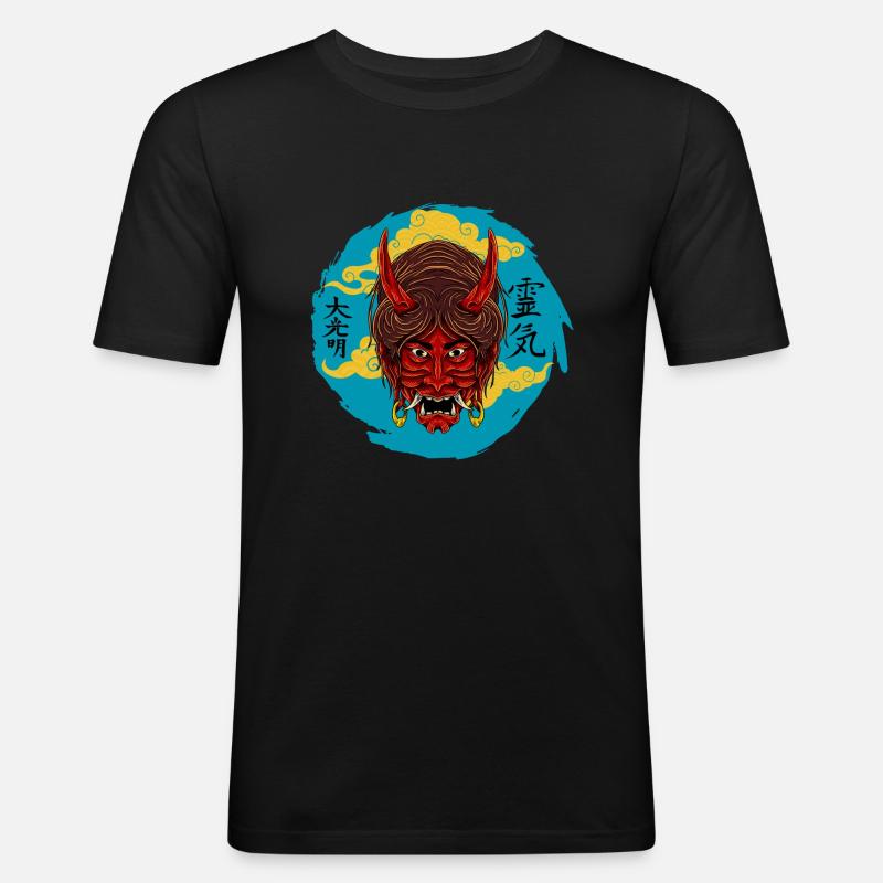 The Devil At Night - Männer Slim Fit T-Shirt - Schwarz