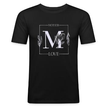 Muttertag Shirt Mutterliebe Danke Sagen Blumen - Männer Slim Fit T-Shirt - Schwarz - Vorne - Nik (191cm)