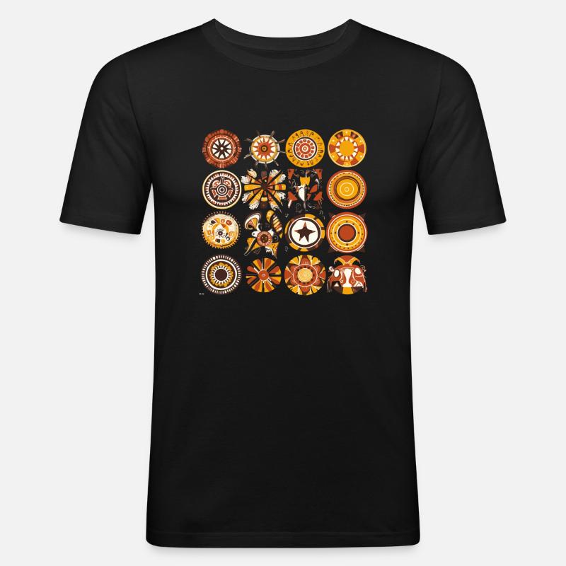 Afrikanische Folklore - Männer Slim Fit T-Shirt - Schwarz