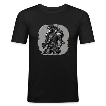 Monkey rebel - Men's Slim Fit T-Shirt - black - Front - Nik (191cm)