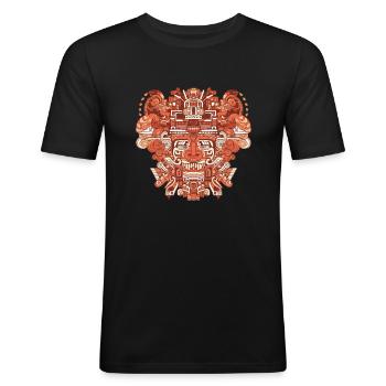 Motif Inca - Men's Slim Fit T-Shirt - black - Front - Nik (191cm)
