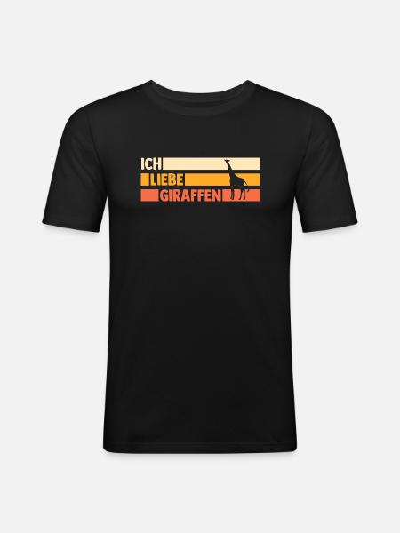 Giraffe Giraffen - Männer Slim Fit T-Shirt - Schwarz