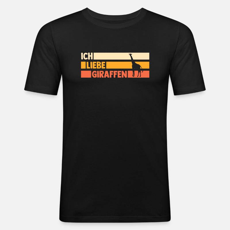 Giraffe Giraffen - Männer Slim Fit T-Shirt - Schwarz