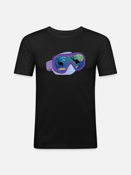 Diving goggles - Men's Slim Fit T-Shirt - black