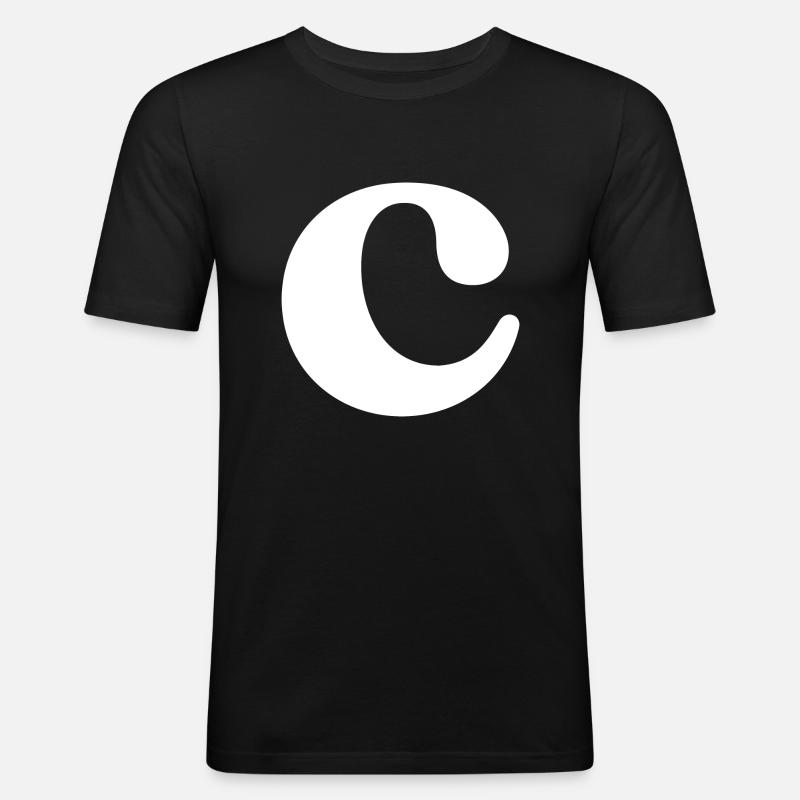 Buchstabe c - Männer Slim Fit T-Shirt - Schwarz