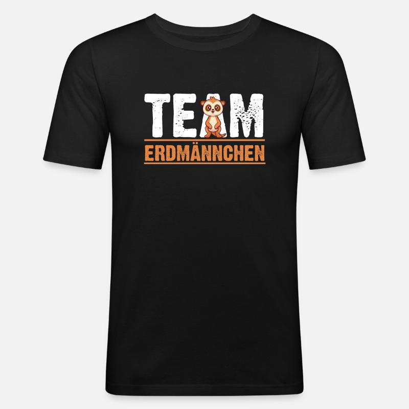 Erdmännchen - Männer Slim Fit T-Shirt - Schwarz