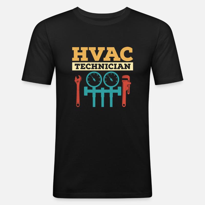 HVAC Technician AC Tech Installer - Männer Slim Fit T-Shirt - Schwarz