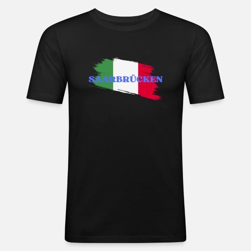 Saarbrücken - Männer Slim Fit T-Shirt - Schwarz