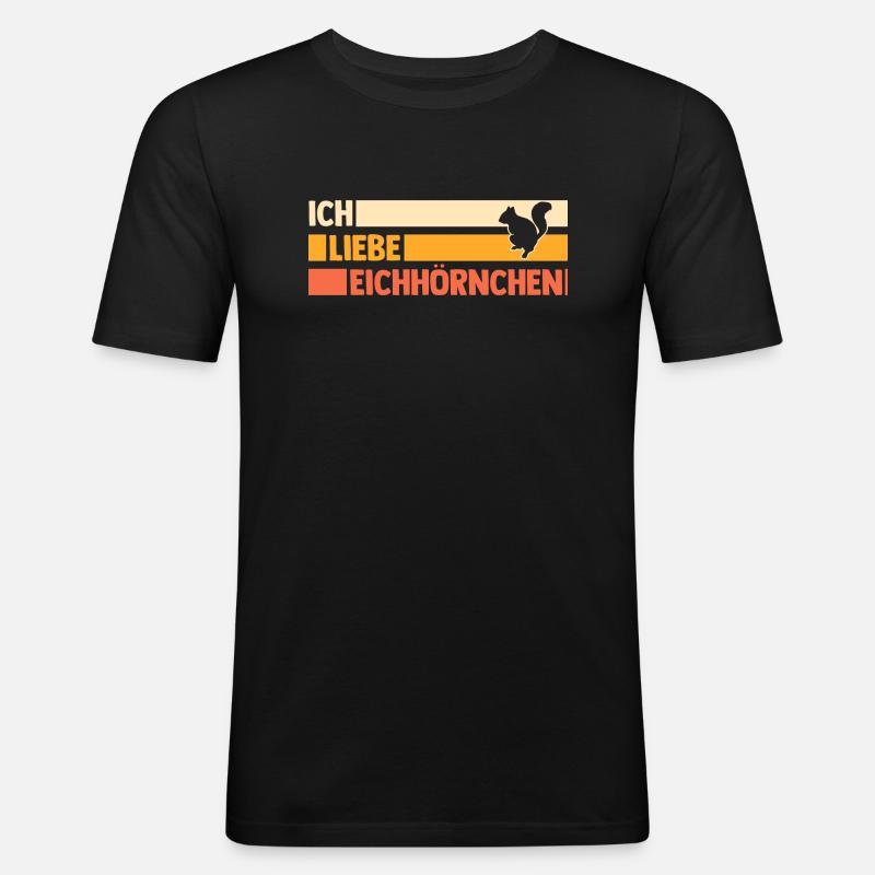 Eichhörnchen - Männer Slim Fit T-Shirt - Schwarz