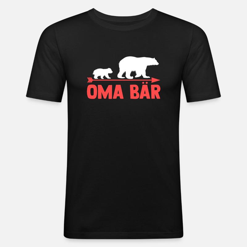 Großmutter Oma Bär - Männer Slim Fit T-Shirt - Schwarz
