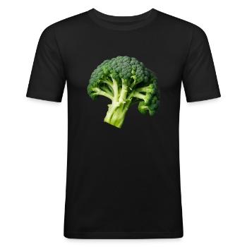 Énergie verte - T-shirt près du corps Homme - noir - Devant - Nik (191cm)