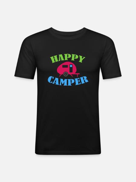 Camping - T-shirt près du corps Homme - noir