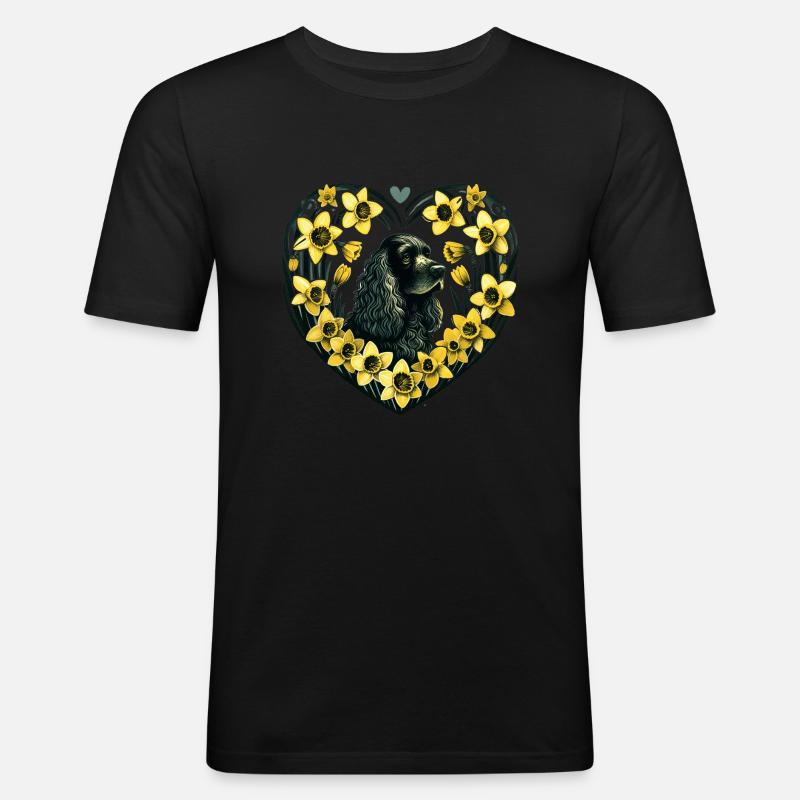 Schwarzer Cocker Spaniel - Männer Slim Fit T-Shirt - Schwarz