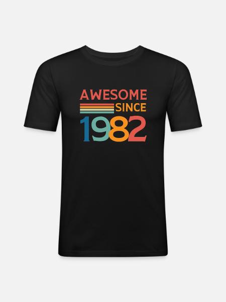 Awesome since 1982 - Men's Slim Fit T-Shirt - black