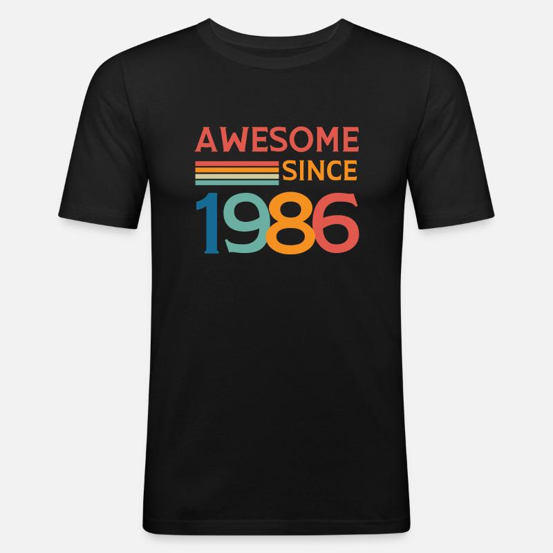 Großartig seit 1986 - Männer Slim Fit T-Shirt - Schwarz