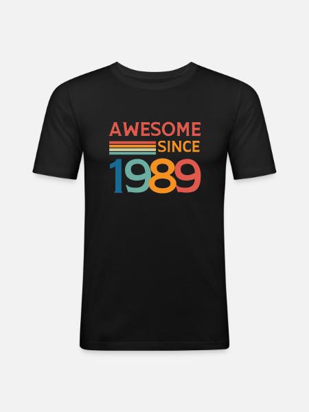 Awesome since 1989 - Men's Slim Fit T-Shirt - black