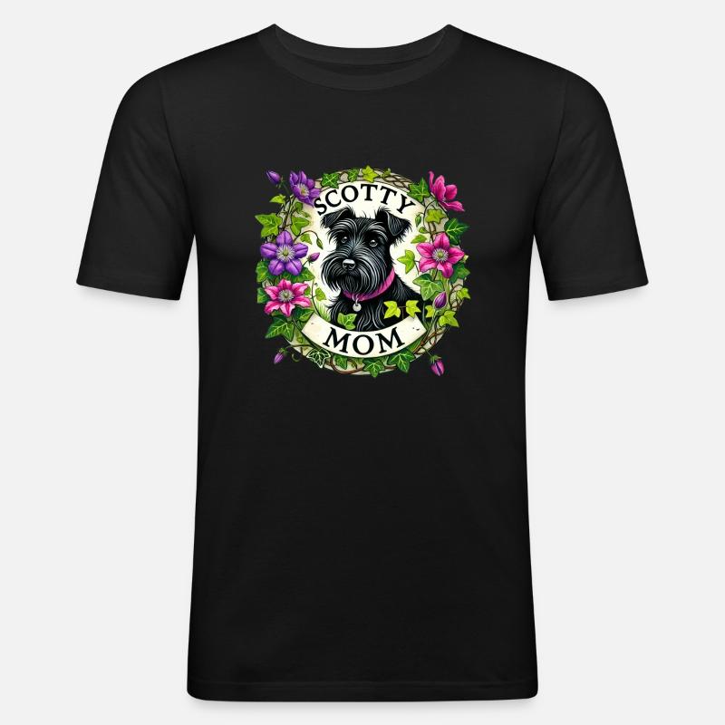 Scotty Mama - Männer Slim Fit T-Shirt - Schwarz