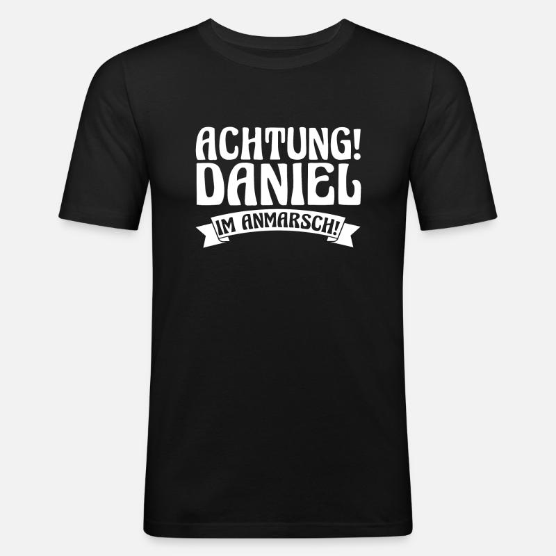 Vorname Daniel - Männer Slim Fit T-Shirt - Schwarz