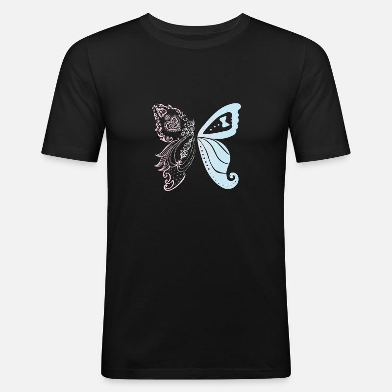 Brautpaar als Schmetterling - Männer Slim Fit T-Shirt - Schwarz