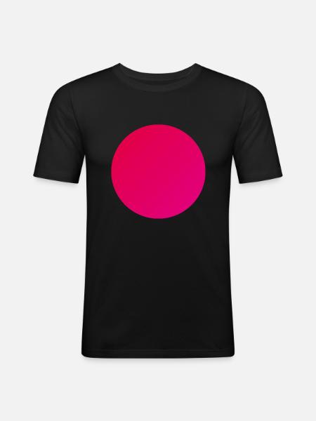 Circle in warm red - Men's Slim Fit T-Shirt - black