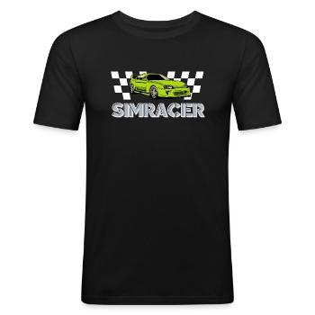 SIM RACER - T-shirt près du corps Homme - noir - Devant - Nik (191cm)