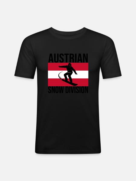 Austrian Snow Division Snowboard Tee - Men's Slim Fit T-Shirt - black