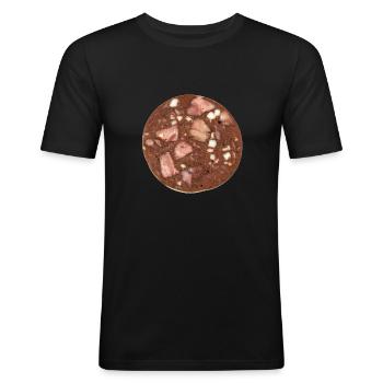 black pudding - Men's Slim Fit T-Shirt - black - Front - Nik (191cm)
