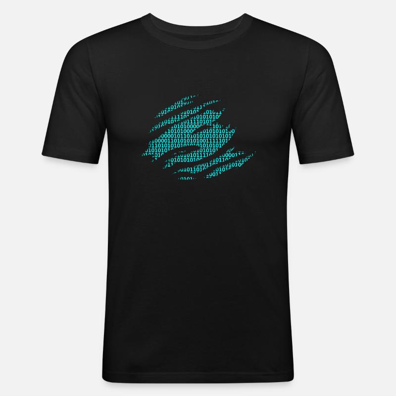 Binary numbers matrix - Men's Slim Fit T-Shirt - black