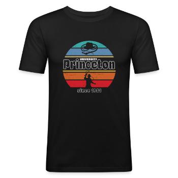 Indiana Jones Film Films cultes des années 80 - T-shirt près du corps Homme - noir - Devant - Nik (191cm)