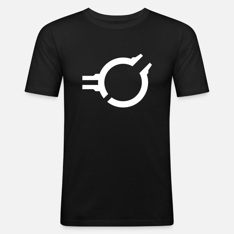 SciFi Circle C - Männer Slim Fit T-Shirt - Schwarz