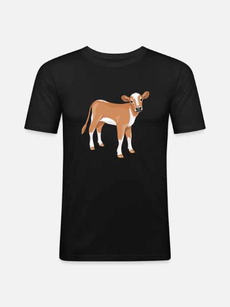 Cute calf - Men's Slim Fit T-Shirt - black