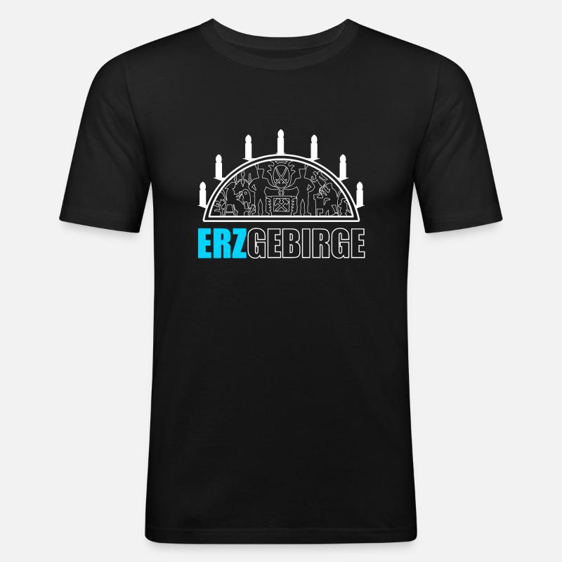 Schwibbogen Erzgebirge - Männer Slim Fit T-Shirt - Schwarz
