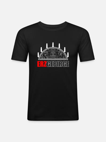 Schwibbogen Erzgebirge - Men's Slim Fit T-Shirt - black