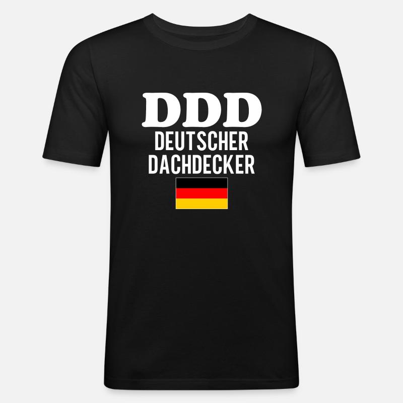Deutscher Dachdecker - Männer Slim Fit T-Shirt - Schwarz
