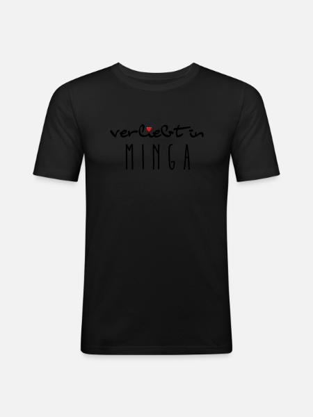 minga - Männer Slim Fit T-Shirt - Schwarz