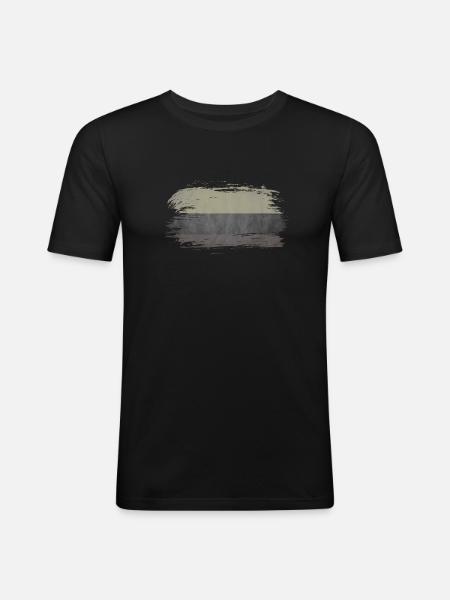 Col Flag Grey - Men's Slim Fit T-Shirt - black