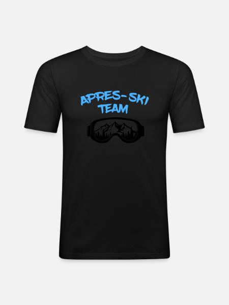 Apres Ski Team - Männer Slim Fit T-Shirt - Schwarz
