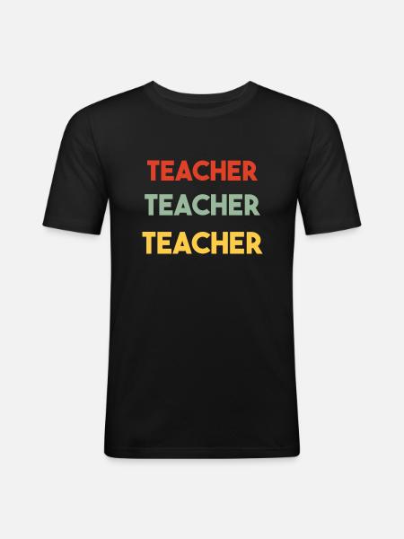 Teacher Retro Style - Men's Slim Fit T-Shirt - black