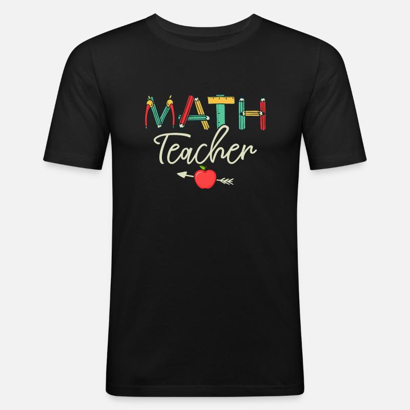 Math Teacher Student School Education - Männer Slim Fit T-Shirt - Schwarz