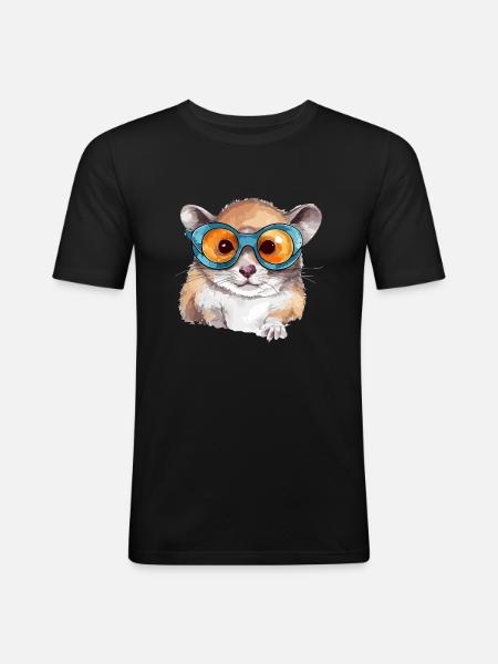 Tak the spectacled squirrel - Men's Slim Fit T-Shirt - black