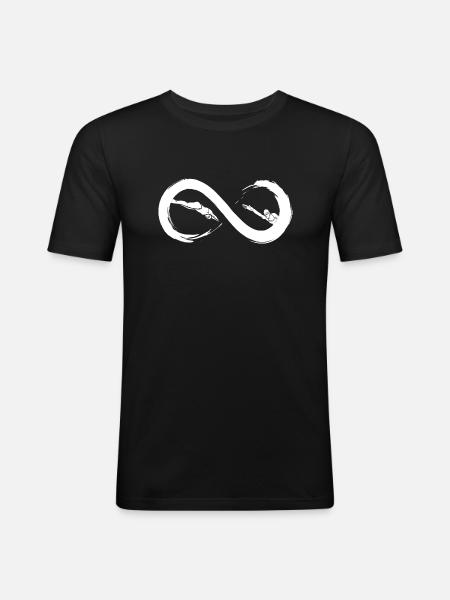 Infinity-Schwimmen - Männer Slim Fit T-Shirt - Schwarz