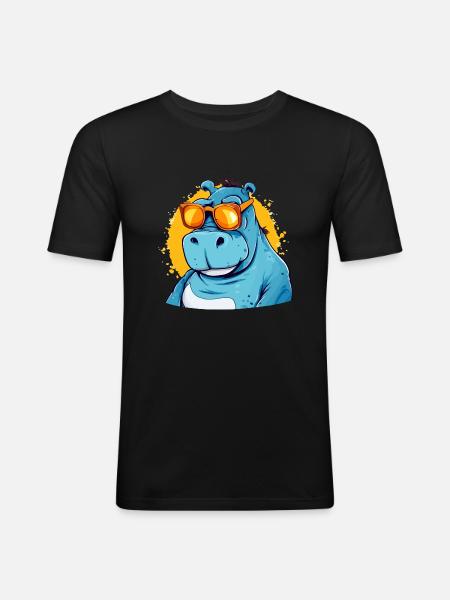 Bob l'hippopotame - T-shirt près du corps Homme - noir