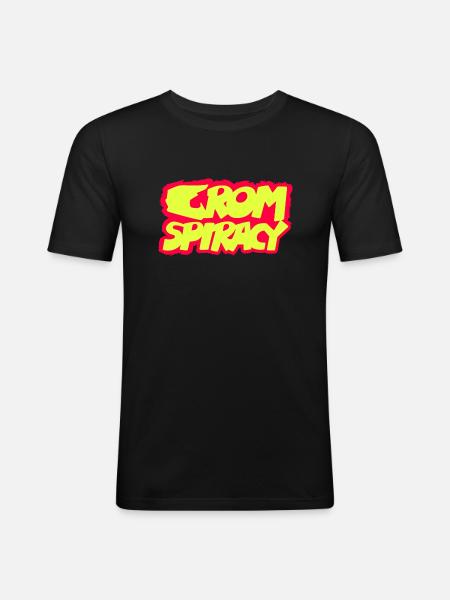 GROMSP! RACY lettering (compact) - Men's Slim Fit T-Shirt - black