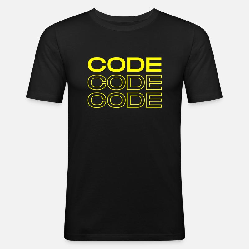 CodeT shirt - Männer Slim Fit T-Shirt - Schwarz