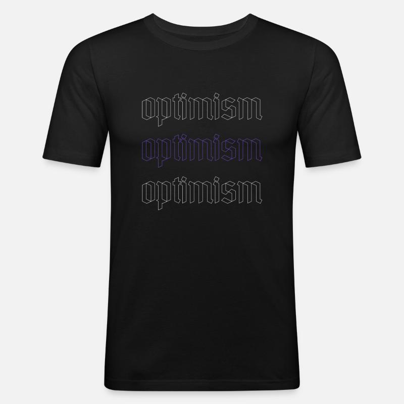 optimism - Männer Slim Fit T-Shirt - Schwarz
